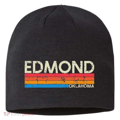 Vintage Retro Edmond Oklahoma Distressed Sustainable Beanie