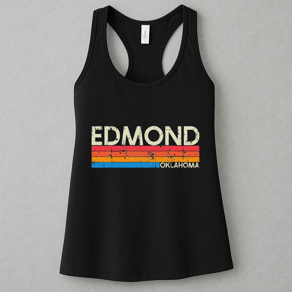 Vintage Retro Edmond Oklahoma Distressed Womens Tank Top