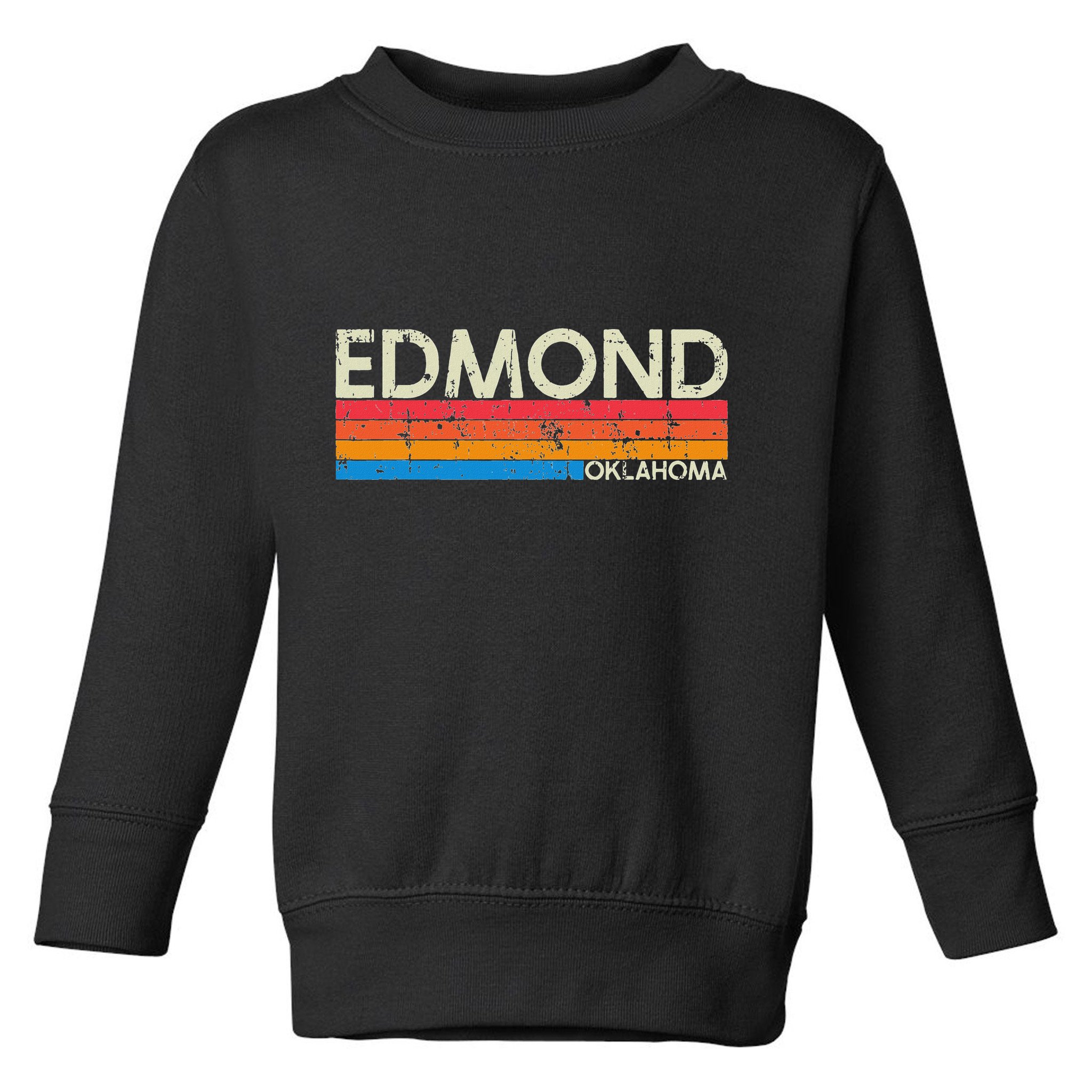 Vintage Retro Edmond Oklahoma Distressed Toddler Sweatshirt