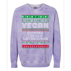 Vegan Ruining Family Gatherings Funny Plant Based Christmas Cute Gift Colorblast Crewneck Sweatshirt