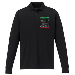 Vegan Ruining Family Gatherings Funny Plant Based Christmas Cute Gift Performance Long Sleeve Polo