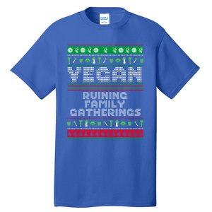 Vegan Ruining Family Gatherings Funny Plant Based Christmas Cute Gift Tall T-Shirt