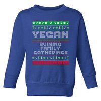 Vegan Ruining Family Gatherings Funny Plant Based Christmas Cute Gift Toddler Sweatshirt