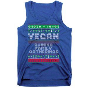 Vegan Ruining Family Gatherings Funny Plant Based Christmas Cute Gift Tank Top