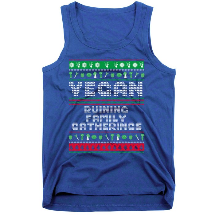 Vegan Ruining Family Gatherings Funny Plant Based Christmas Cute Gift Tank Top