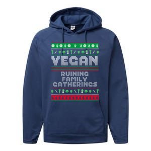 Vegan Ruining Family Gatherings Funny Plant Based Christmas Cute Gift Performance Fleece Hoodie