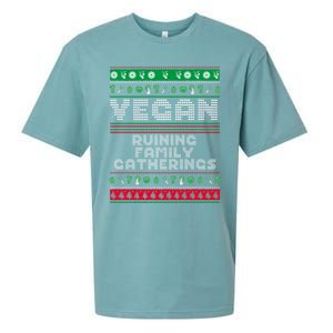 Vegan Ruining Family Gatherings Funny Plant Based Christmas Cute Gift Sueded Cloud Jersey T-Shirt