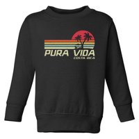 Vintage Retro Family Vacation Costa Rica Pura Vida Beach Toddler Sweatshirt