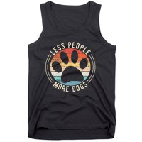 Vintage Retro Funny Sayings Dog Lover Less People More Dogs Tank Top