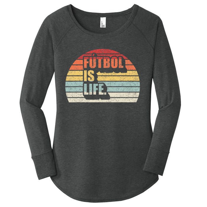 Vintage Retro Futbol Is Life Women's Perfect Tri Tunic Long Sleeve Shirt