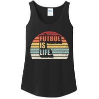 Vintage Retro Futbol Is Life Ladies Essential Tank