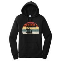 Vintage Retro Futbol Is Life Women's Pullover Hoodie