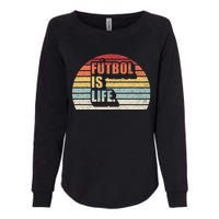 Vintage Retro Futbol Is Life Womens California Wash Sweatshirt