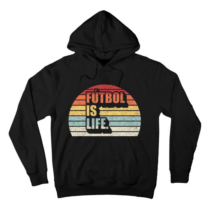 Vintage Retro Futbol Is Life Tall Hoodie