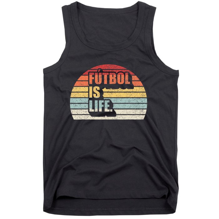 Vintage Retro Futbol Is Life Tank Top