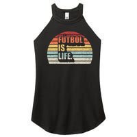 Vintage Retro Futbol Is Life Women's Perfect Tri Rocker Tank