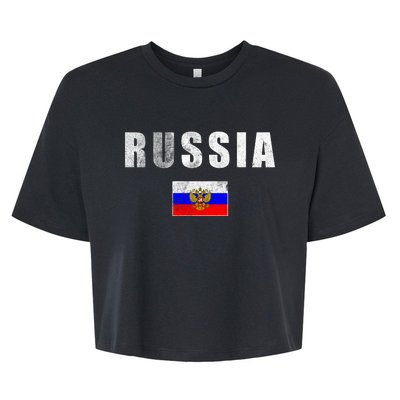 Vintage Russia Flag Bella+Canvas Jersey Crop Tee