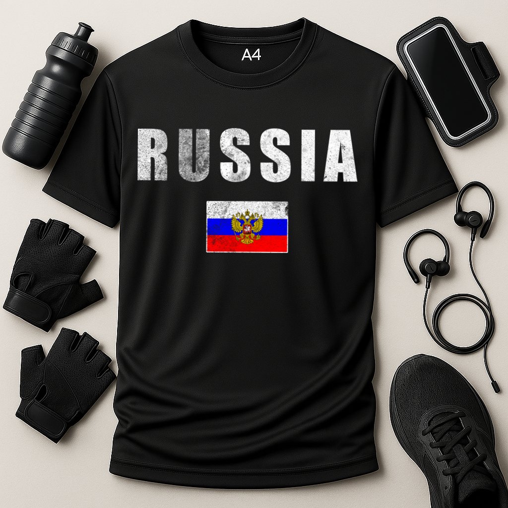 Vintage Russia Flag Cooling Performance Crew T-Shirt