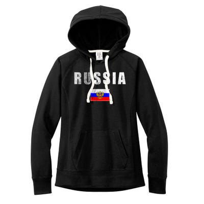 Vintage Russia Flag Women's Fleece Hoodie