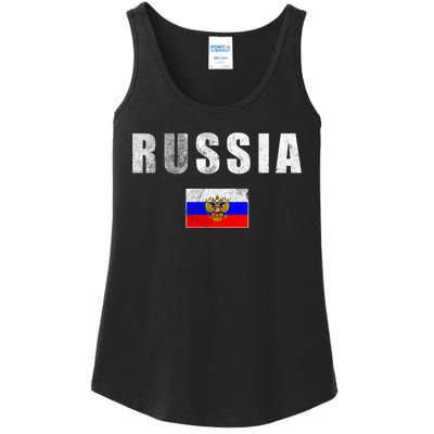 Vintage Russia Flag Ladies Essential Tank