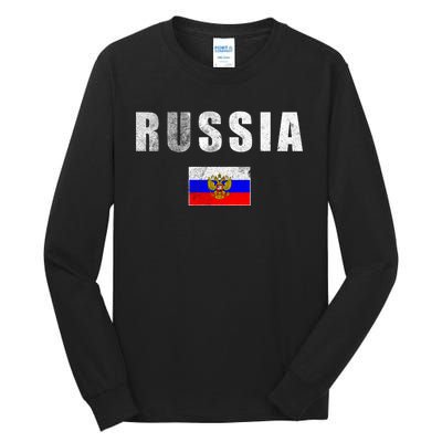 Vintage Russia Flag Tall Long Sleeve T-Shirt