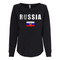 Vintage Russia Flag Womens California Wash Sweatshirt