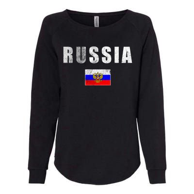 Vintage Russia Flag Womens California Wash Sweatshirt