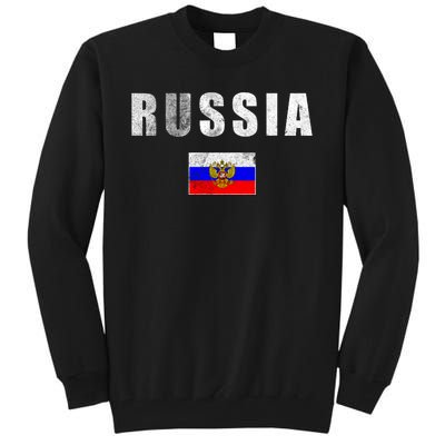 Vintage Russia Flag Tall Sweatshirt