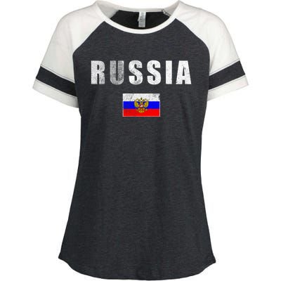 Vintage Russia Flag Enza Ladies Jersey Colorblock Tee