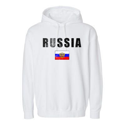 Vintage Russia Flag Garment-Dyed Fleece Hoodie