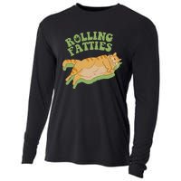 Vintage Rolling Fatties Cat Retro Kitty Kitten Meow Cooling Performance Long Sleeve Crew