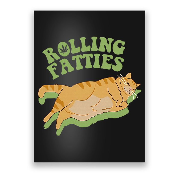 Vintage Rolling Fatties Cat Retro Kitty Kitten Meow Poster