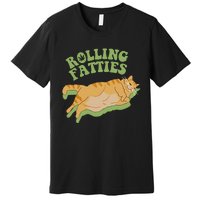 Vintage Rolling Fatties Cat Retro Kitty Kitten Meow Premium T-Shirt