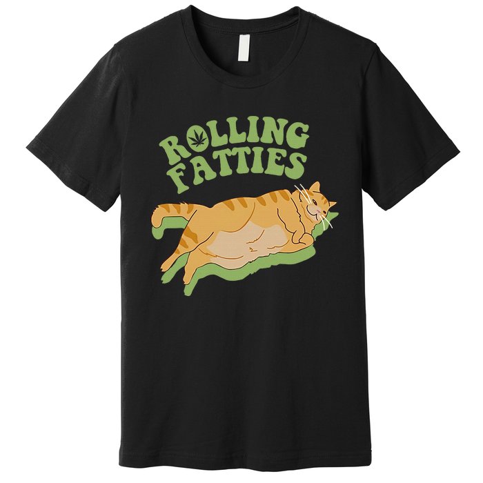 Vintage Rolling Fatties Cat Retro Kitty Kitten Meow Premium T-Shirt