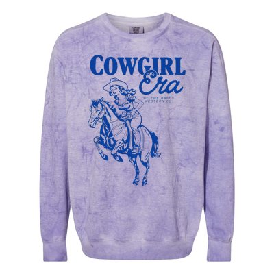 Vintage Retro Funny Cowgirl Era We The Babes Western Co Colorblast Crewneck Sweatshirt