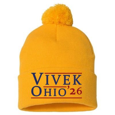 Vivek Ramaswamy For Governor Of Ohio 2026 Vivek 2026 Pom Pom 12in Knit Beanie