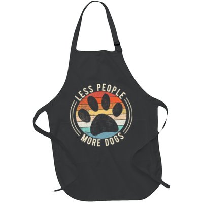 Vintage Retro Funny Sayings Dog Lover Less People More Dogs Apron