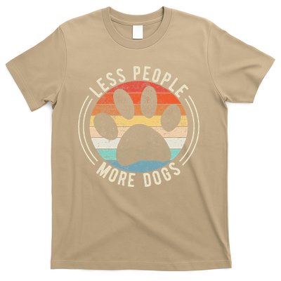 Vintage Retro Funny Sayings Dog Lover Less People More Dogs T-Shirt