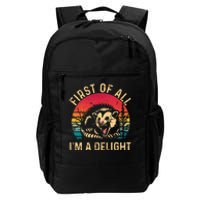 Vintage Retro First Of All IM A Delight Angry Possum Daily Commute Backpack