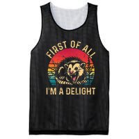 Vintage Retro First Of All IM A Delight Angry Possum Mesh Reversible Basketball Jersey Tank