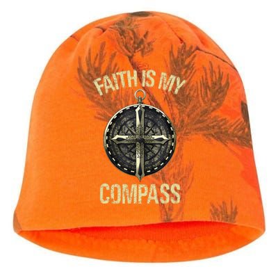 Vintage Retro Faith Is My Compass Kati - Camo Knit Beanie