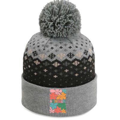 Vintage Retro Floral Summer The Baniff Cuffed Pom Beanie