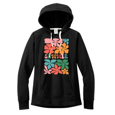 Vintage Retro Floral Summer Women's Fleece Hoodie