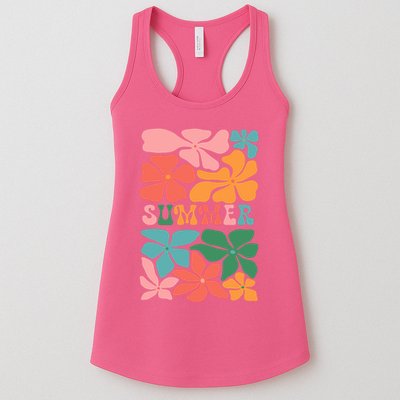 Vintage Retro Floral Summer Womens Tank Top