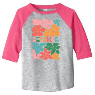 Vintage Retro Floral Summer Toddler Fine Jersey T-Shirt