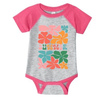 Vintage Retro Floral Summer Infant Baby Jersey Bodysuit