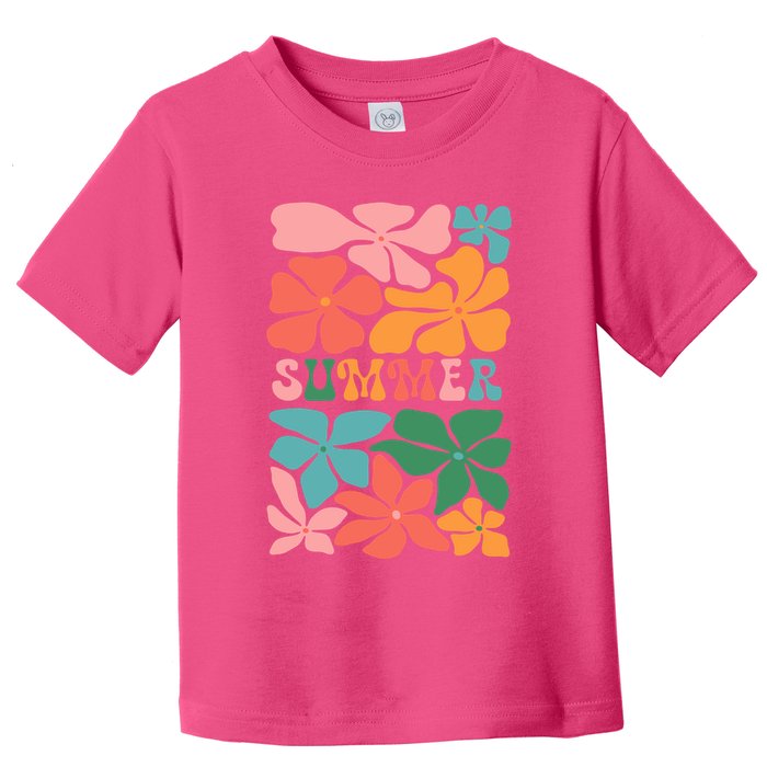 Vintage Retro Floral Summer Toddler T-Shirt