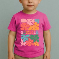 Vintage Retro Floral Summer Toddler T-Shirt
