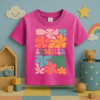 Vintage Retro Floral Summer Toddler T-Shirt