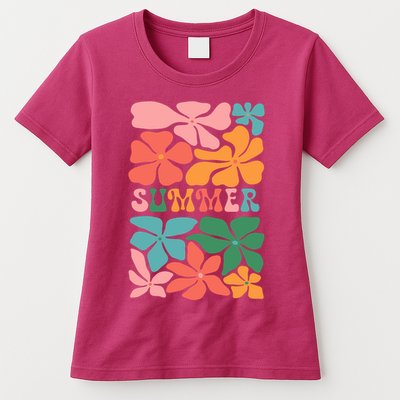 Vintage Retro Floral Summer Womens T-Shirt